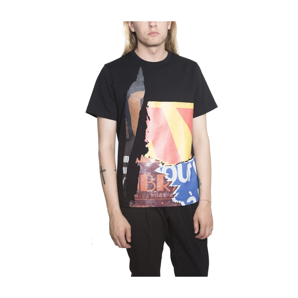 Juun.J Katoenen Print T-shirt Black Heren