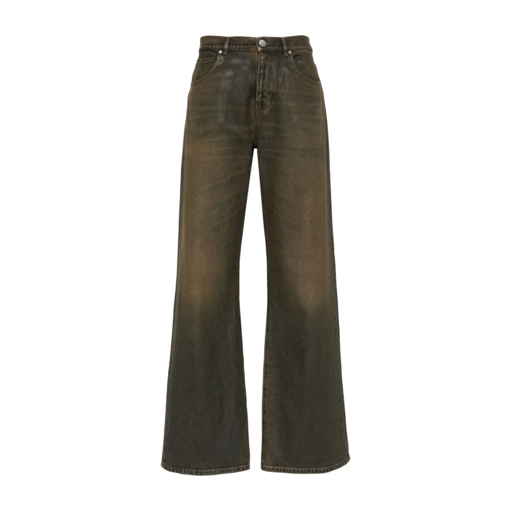Pinko Bruine Denim Straight Leg Broek Brown Dames