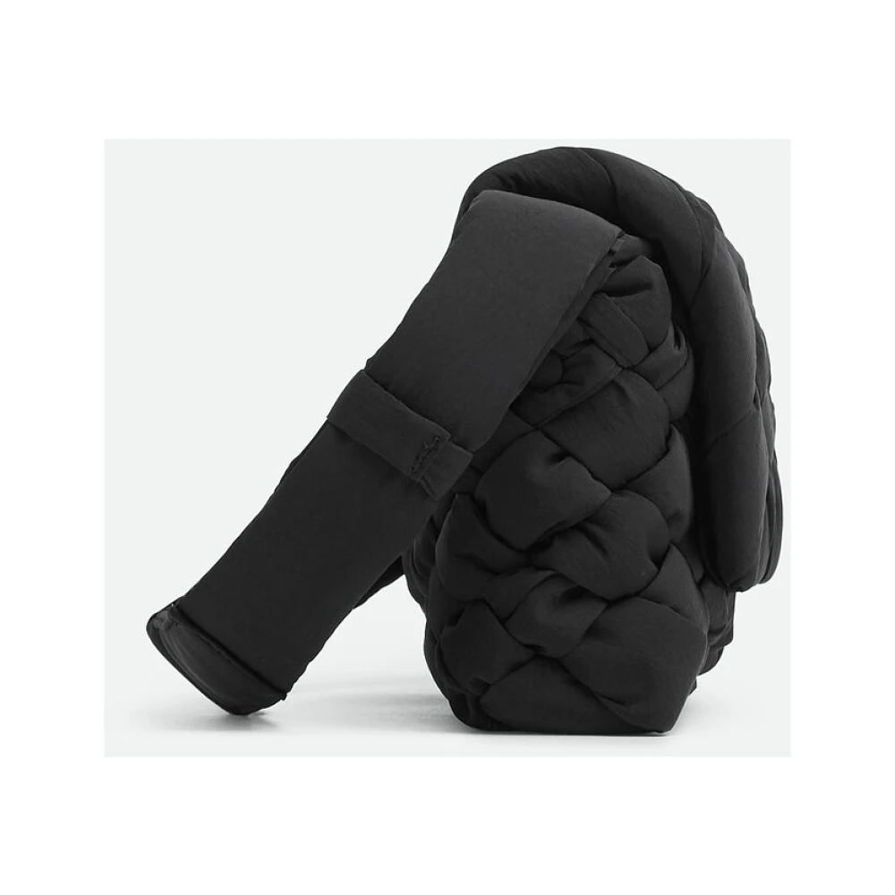 Bottega Veneta Zwarte Cross-body Tas met Intreccio Foulard Motief Black Heren