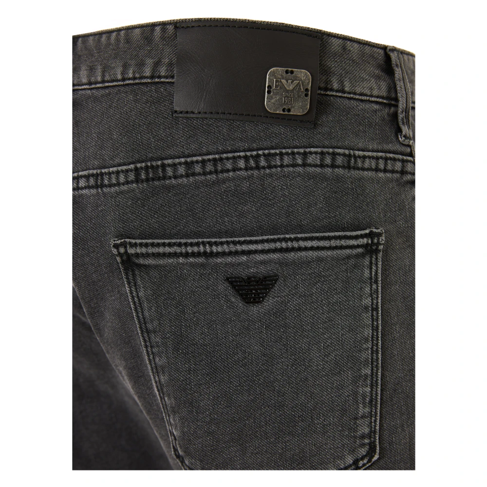 Emporio Armani Klassieke Denim Jeans met Logodetail Gray Heren