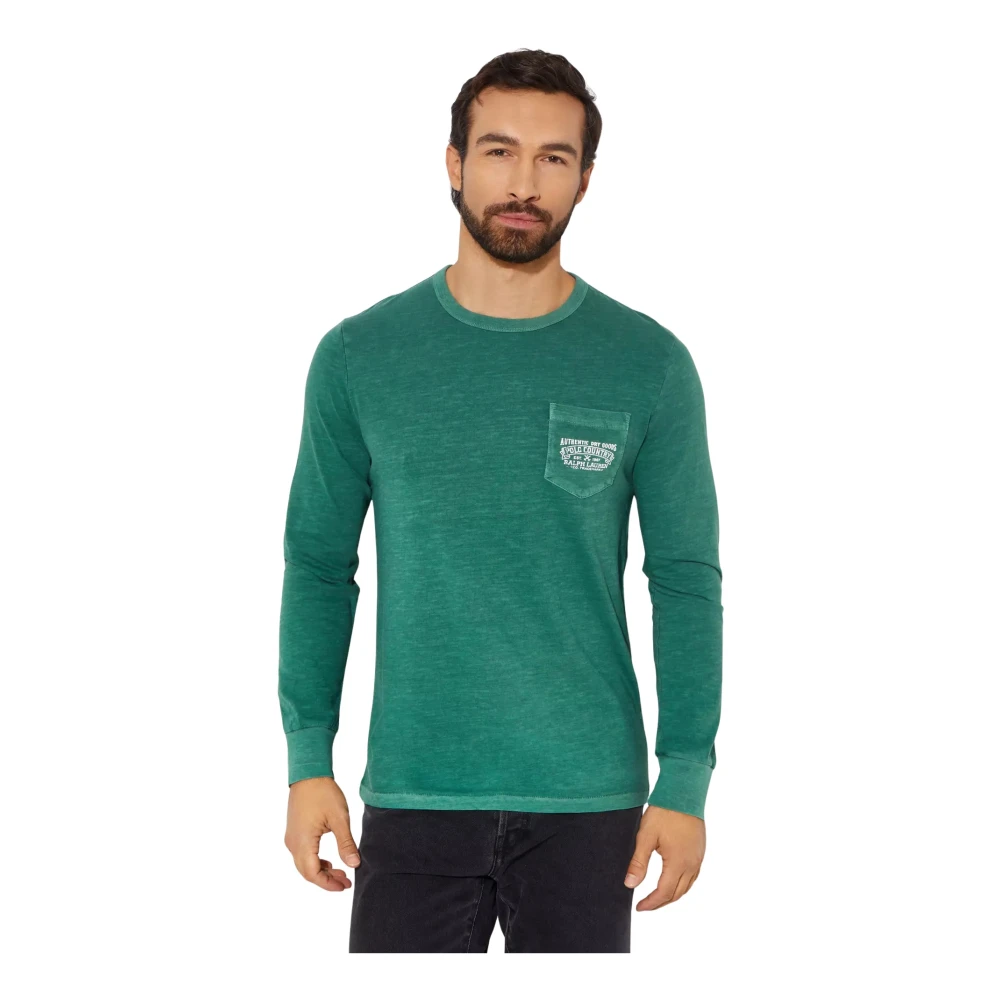 Ralph Lauren Polo Shirt met Lange Mouwen Green Heren
