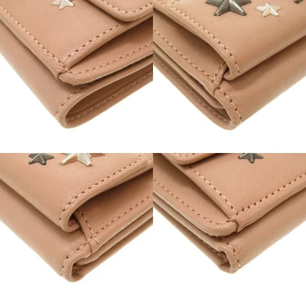 Jimmy Choo Pre-owned Leather wallets Beige Dames