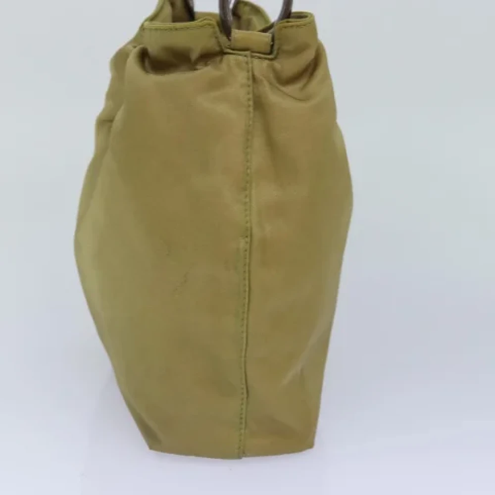 Dior Vintage Pre-owned Nylon handbags Beige Dames