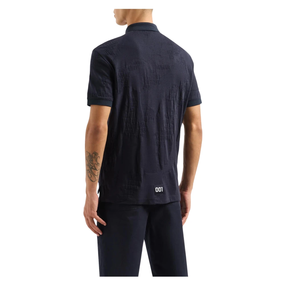 Armani Exchange Polo MM Logo Intarsio Blue Heren