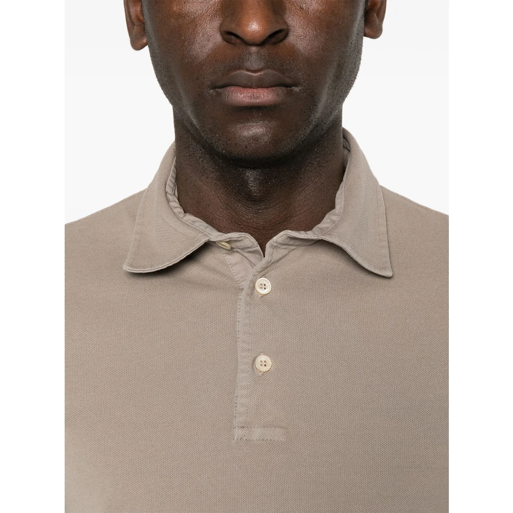 Fedeli Klassieke Katoenen Poloshirt Beige Heren