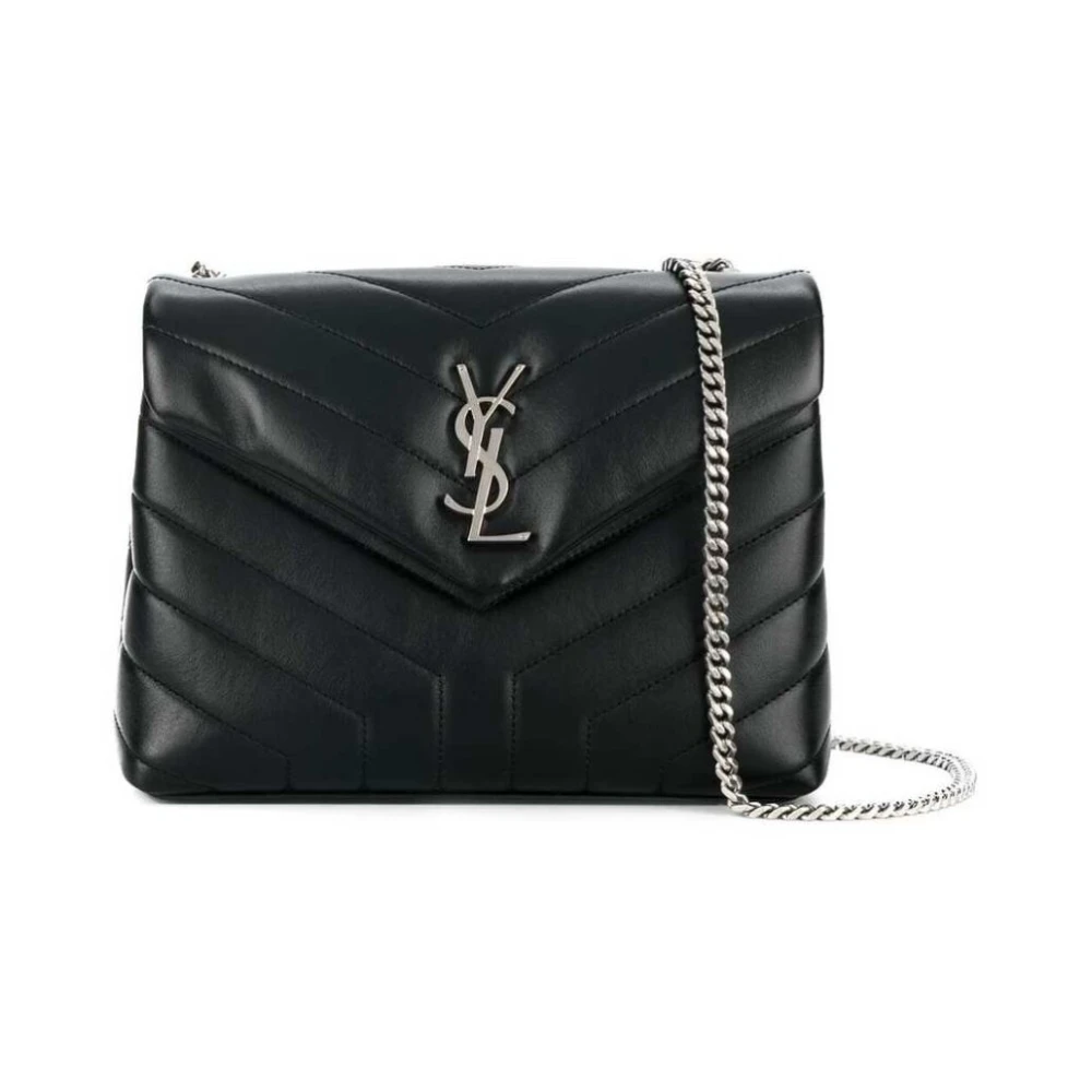 Saint Laurent Loulou Small in Matelassé Black Dames