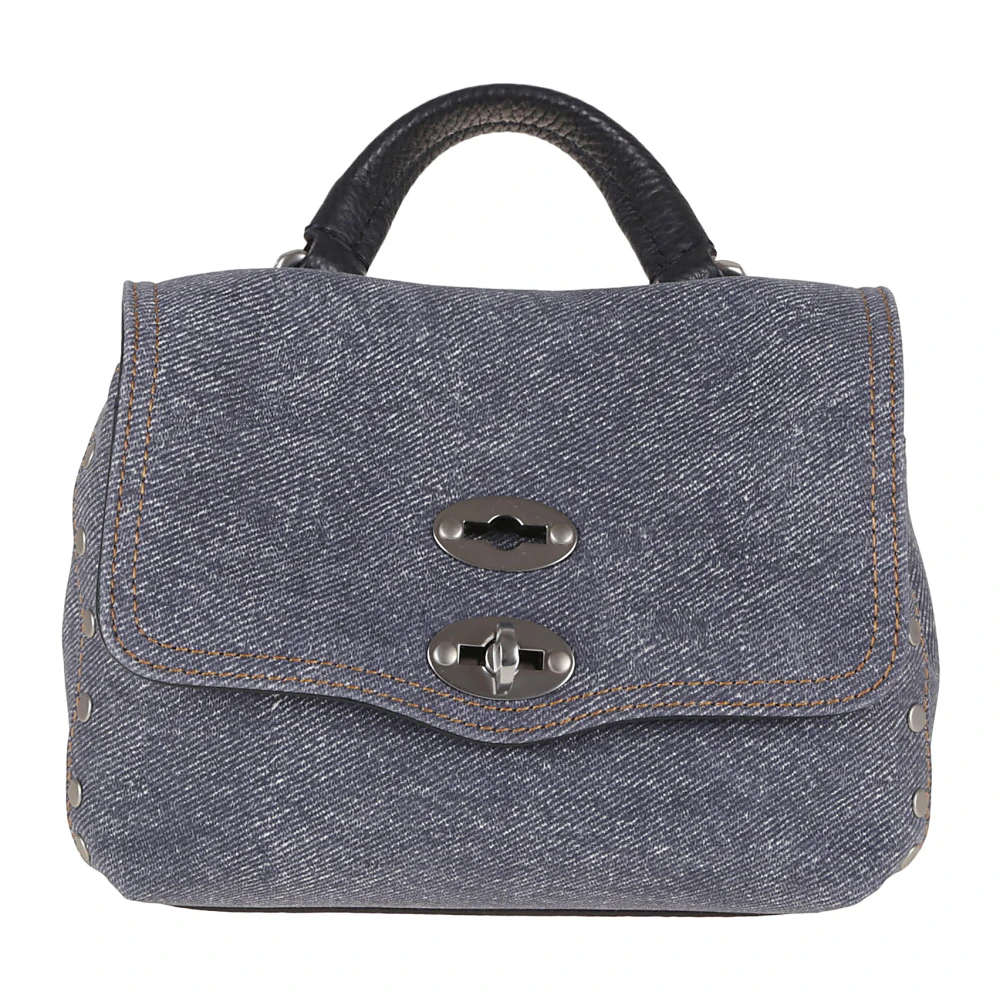 Zanellato Blauwe Leren Schoudertas Stijlvol Ontwerp Blue Dames