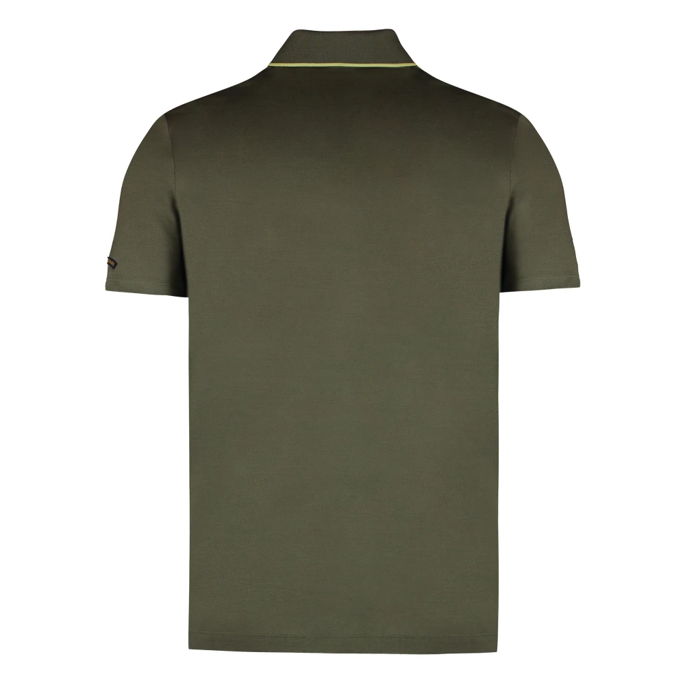 PAUL & SHARK Katoenen Polo Shirt met Geribbelde Randen Green Heren