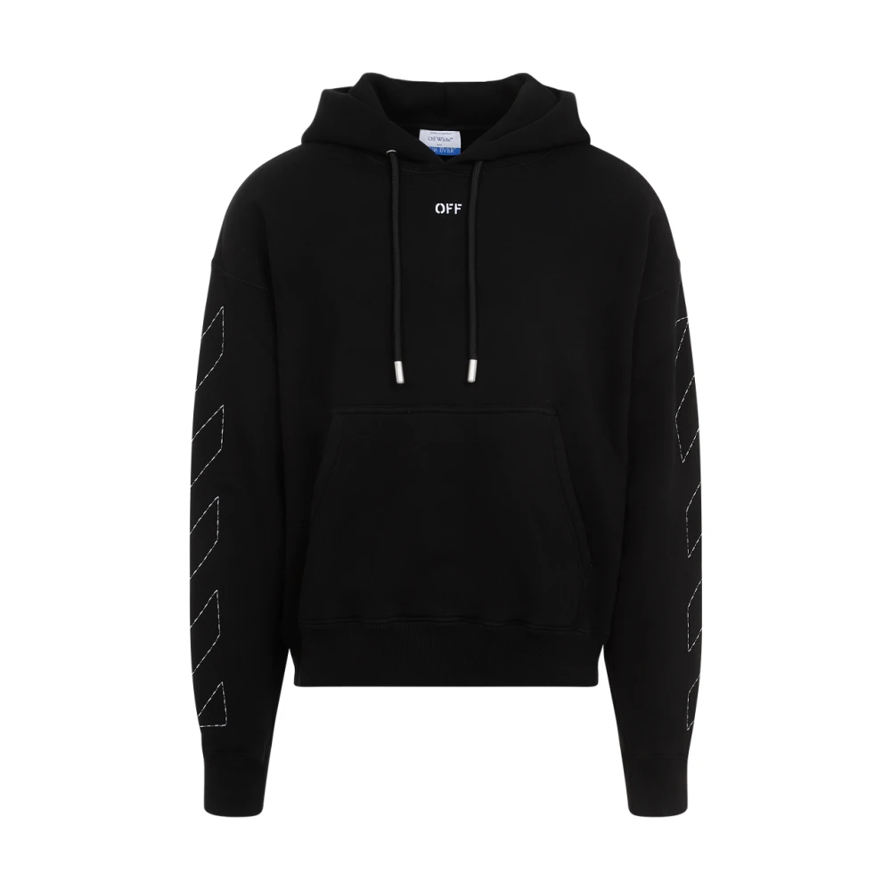 Off White Svart Vit Stitch Arr Skate Hoodie Black, Herr