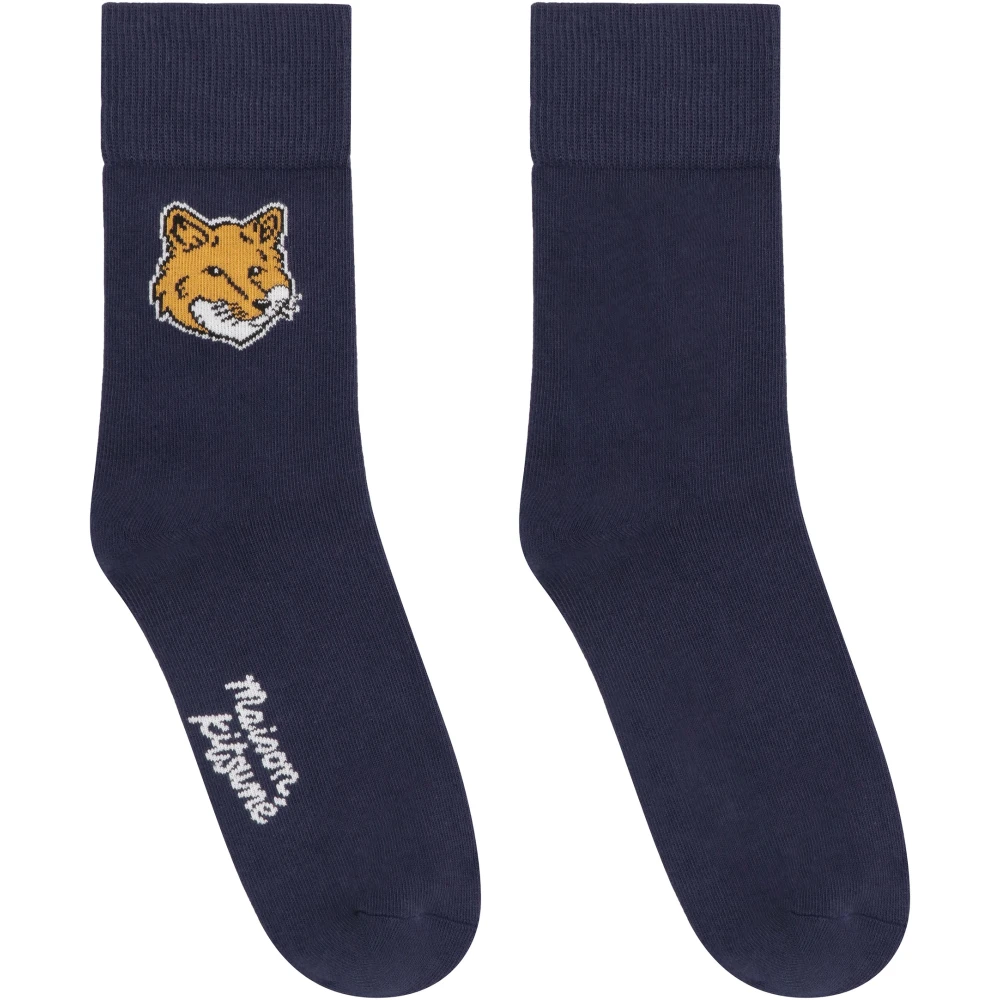 Maison Kitsuné Socks Blue Heren