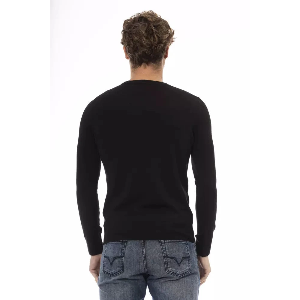 Baldinini Trendy Zwarte Wollen Trui Black Heren