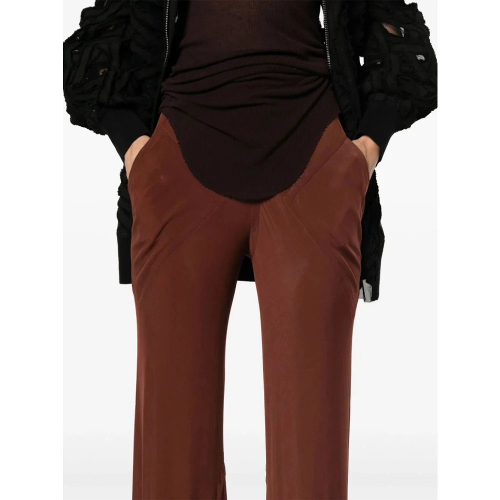 Rick Owens Wide Trousers Brown Dames
