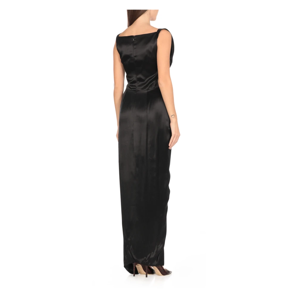 Vivienne Westwood Zwarte viscose jurk met voorste detail Black Dames