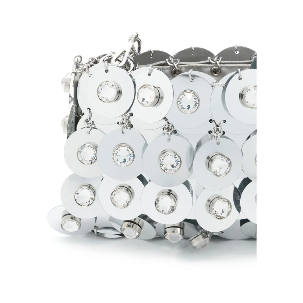 Paco Rabanne Schoudertas met kettingband en magneetsluiting Gray Dames