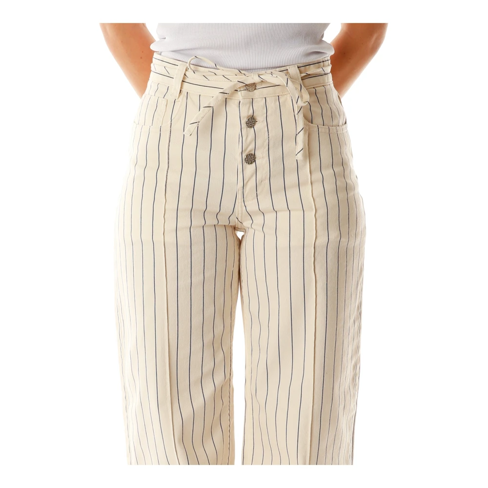 BAUM UND PFERDGARTEN High Waist Straight Fit Jeans Beige Dames