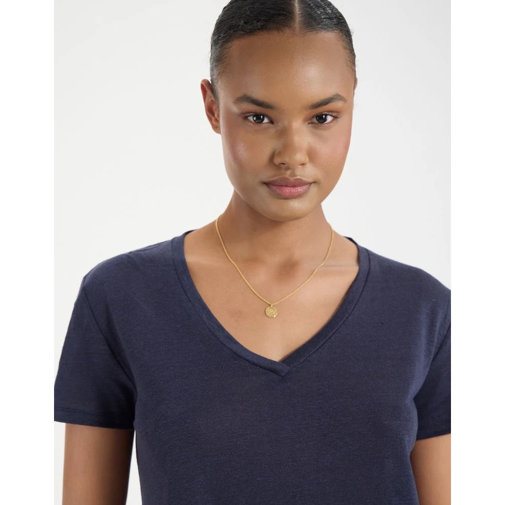 Ines De La Fressange Paris Apolline linnen T-shirt Blue Dames