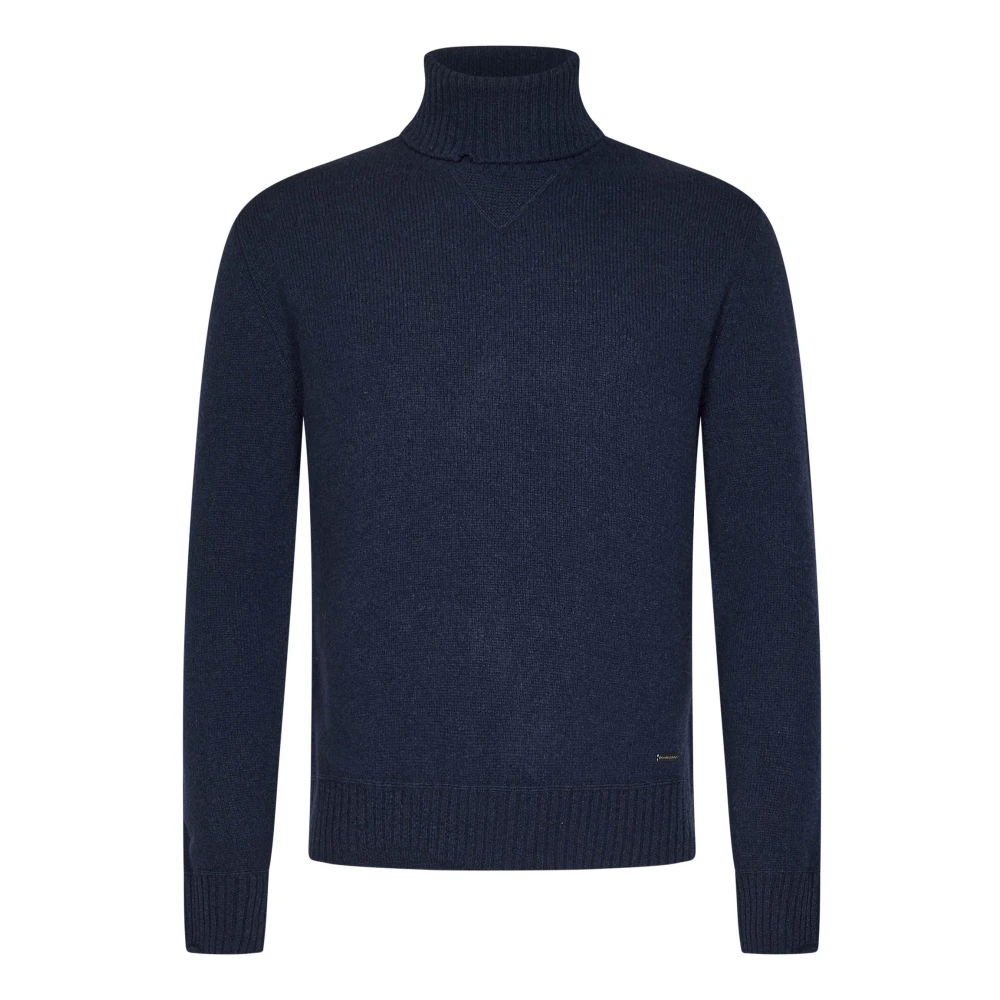 Dsquared2 Blauwe Wol Kasjmier Coltrui Sweater Blue Heren