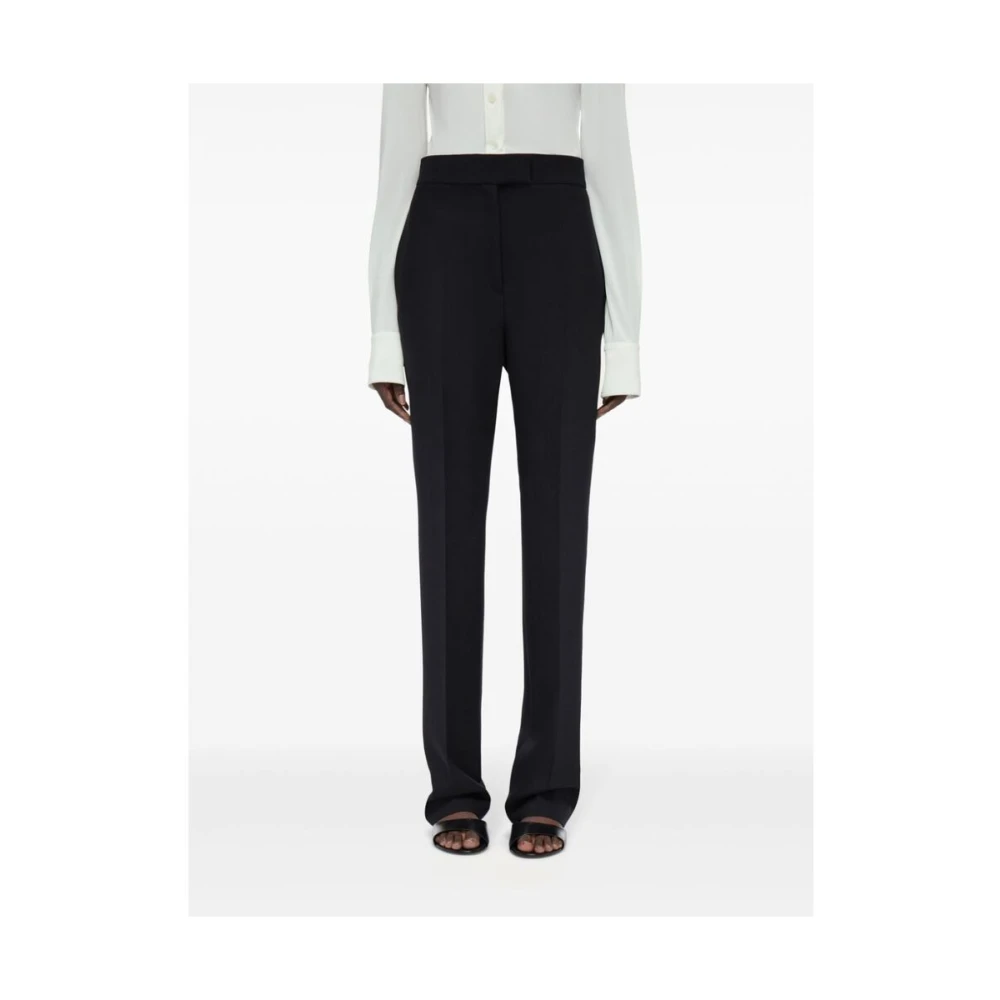 Salvatore Ferragamo Zwarte wollen taps toelopende broek Black Dames