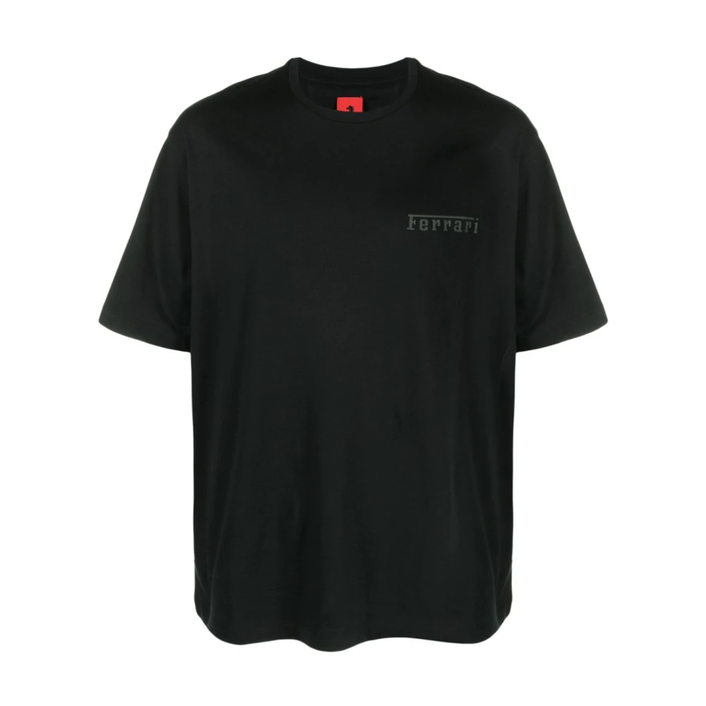 Ferrari Svart Logo-Print T-Shirt Black, Herr