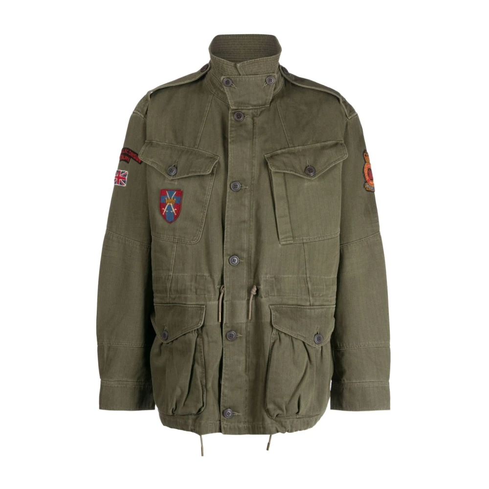 Ralph Lauren Groene militaire jas met logo patches Green Heren