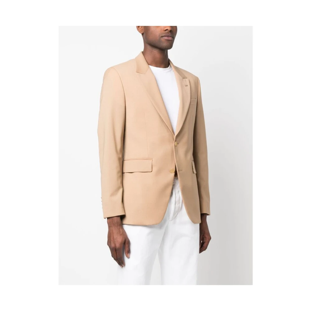Reveres 1949 Beige Button-Up Blazer met Notched Lapels Beige Heren