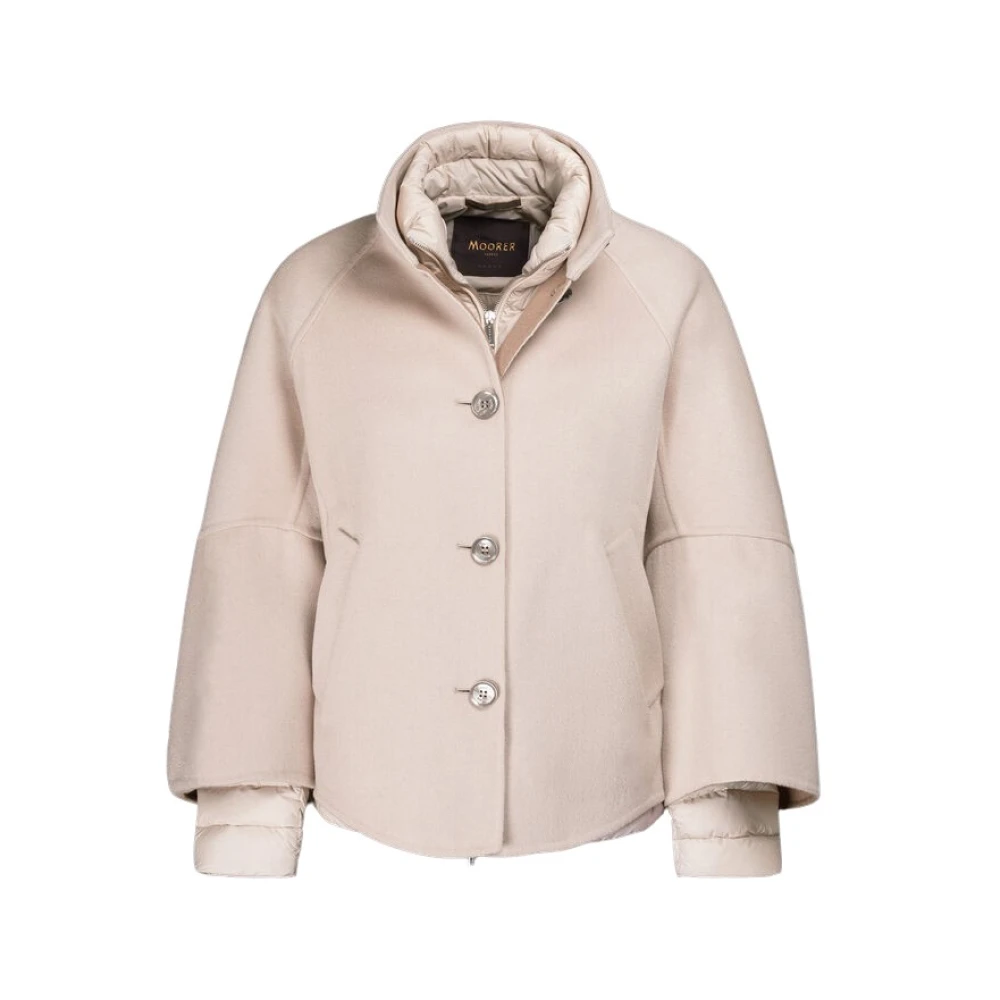 Moorer Women's Beige Down Jackets, L, Lenie-Cwb