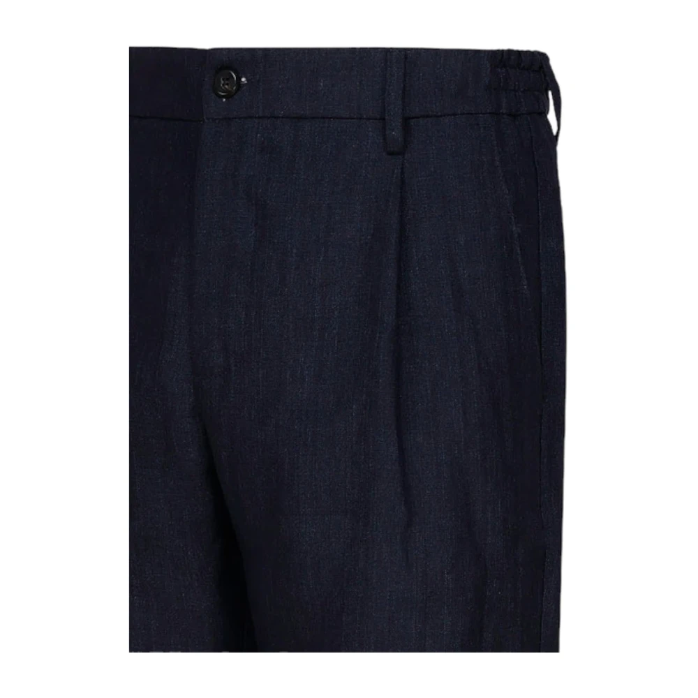 Eleventy Bermuda Linnen Shorts Blue Heren