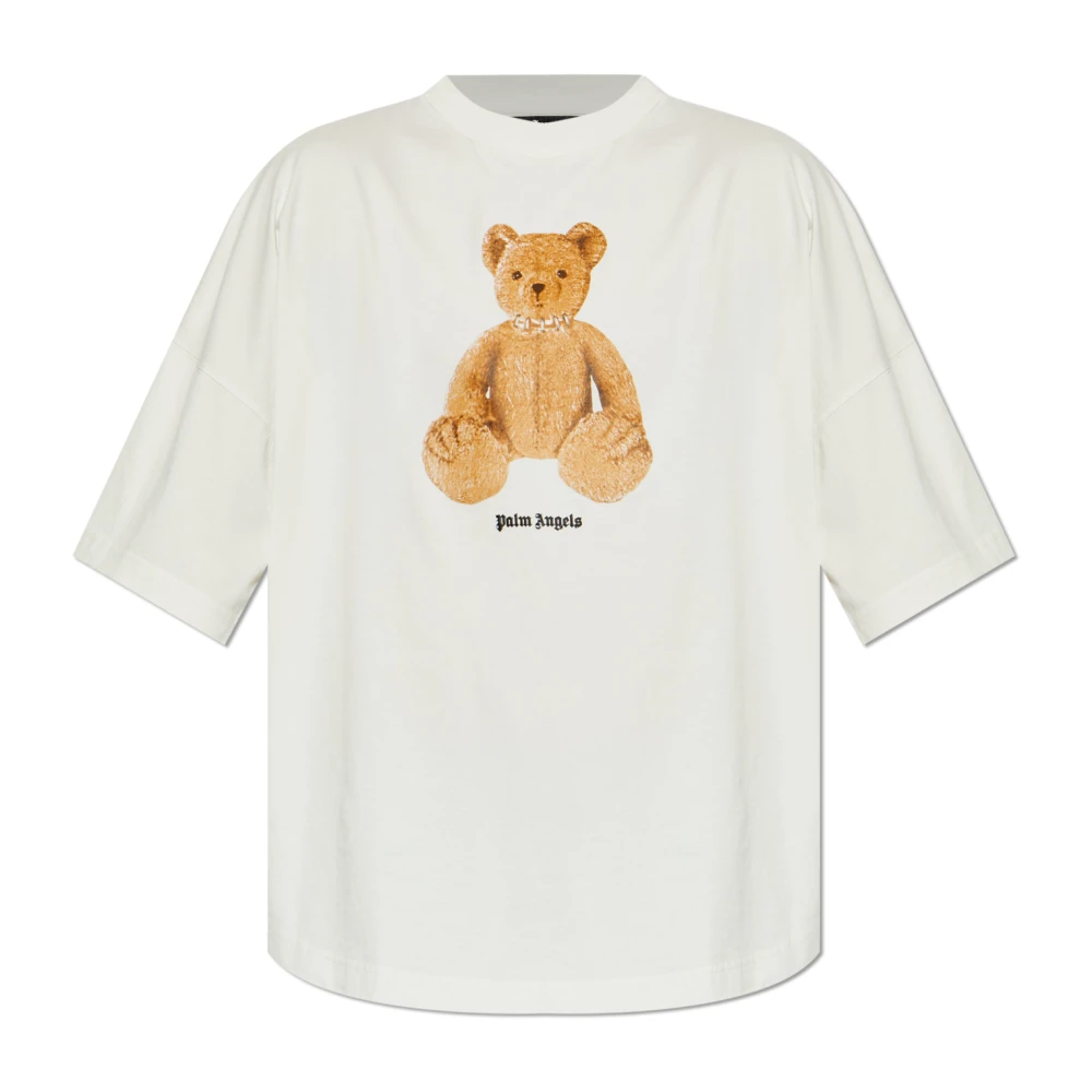Palm Angels Mannelijk Wit Tops Heren, M, T-Shirts
