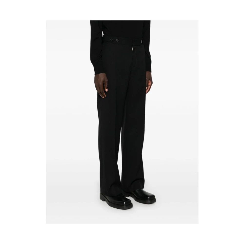 Off White Zwarte wollen twill rechte broek Black Heren