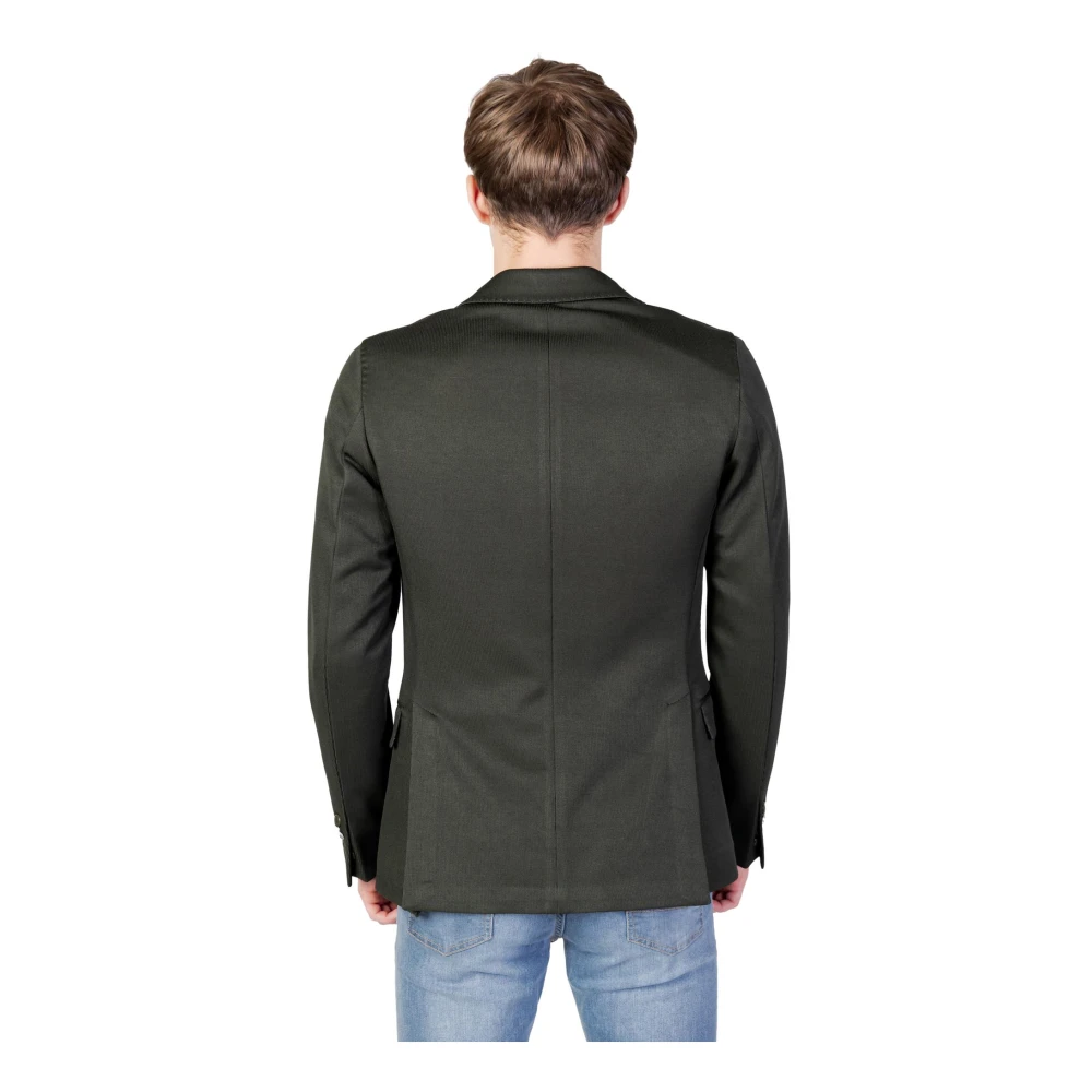 Mulish Groene Blazer Met Knopen Lange Mouwen Green Heren