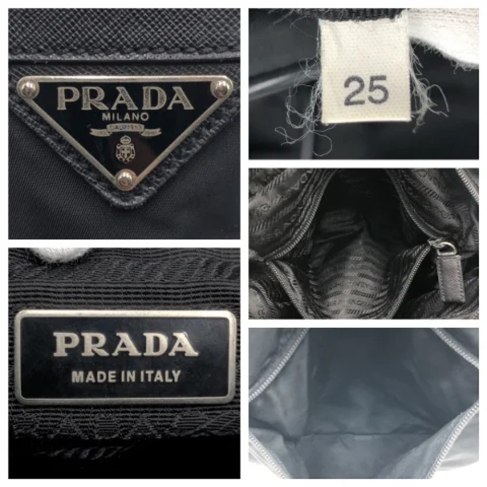 Prada Vintage Pre-owned Canvas crossbody-bags Black Dames