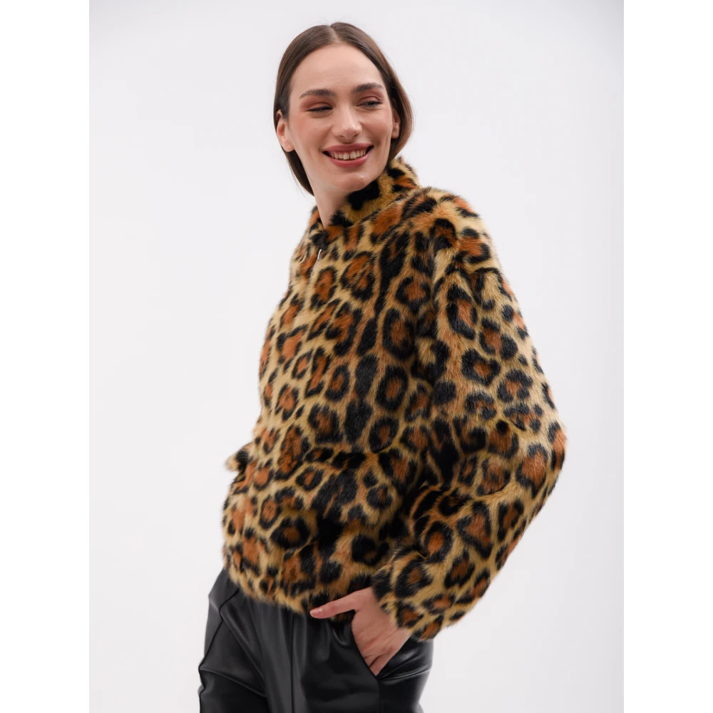 Liviana Conti Luipaardprint imitatiebont jas Beige Dames