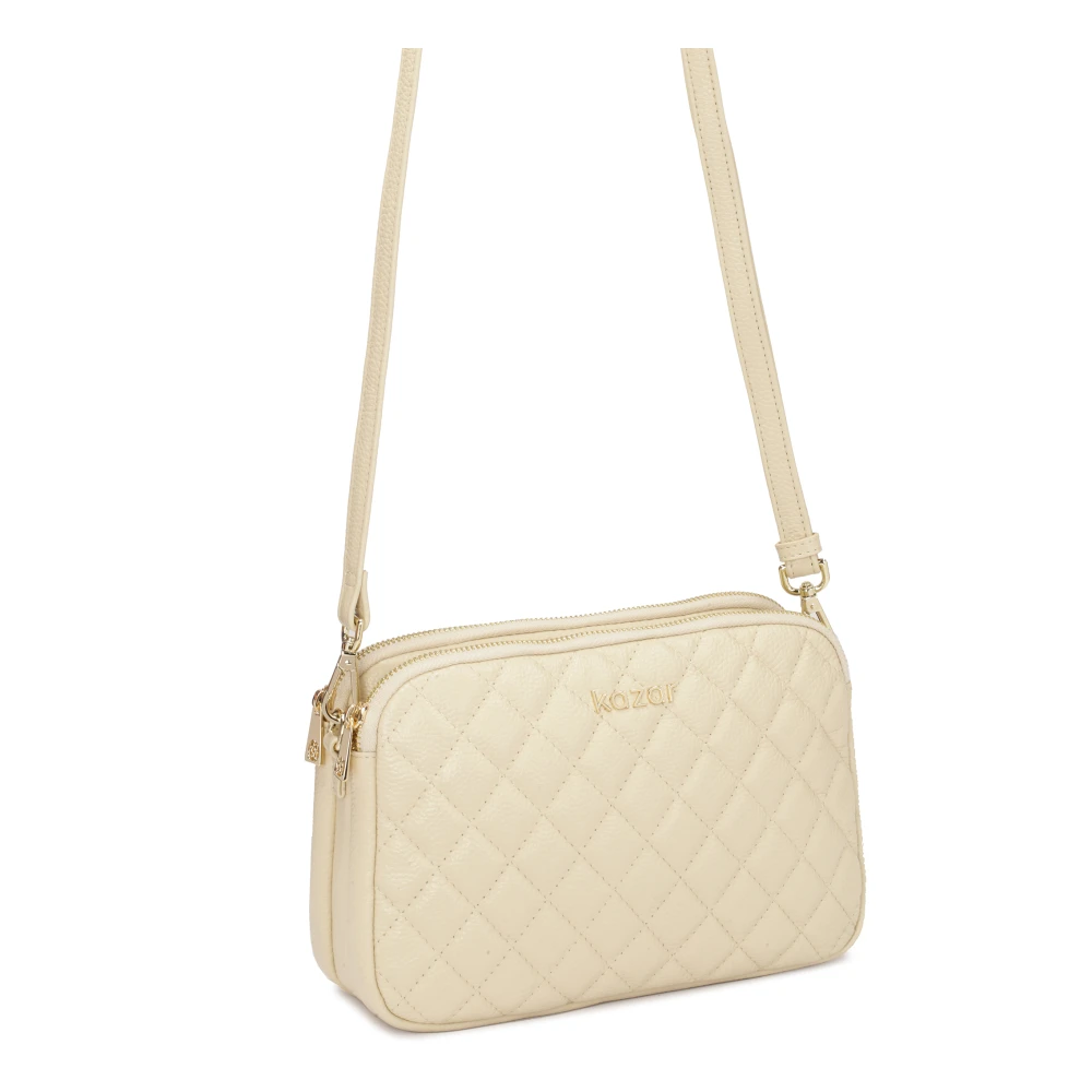 Kazar Kleine handtas met gewatteerd ontwerp op leren band Beige Dames