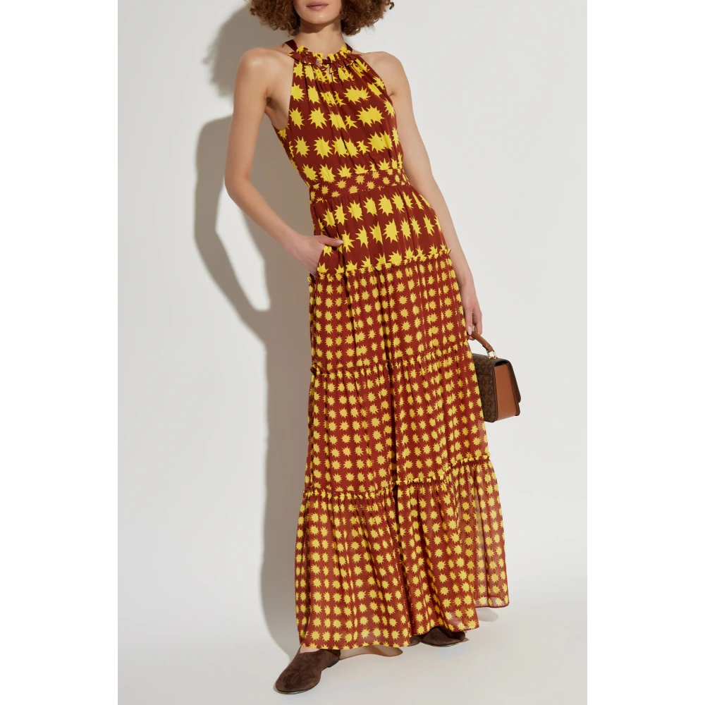 Diane Von Furstenberg Lange jurk 'Jack' Brown Dames
