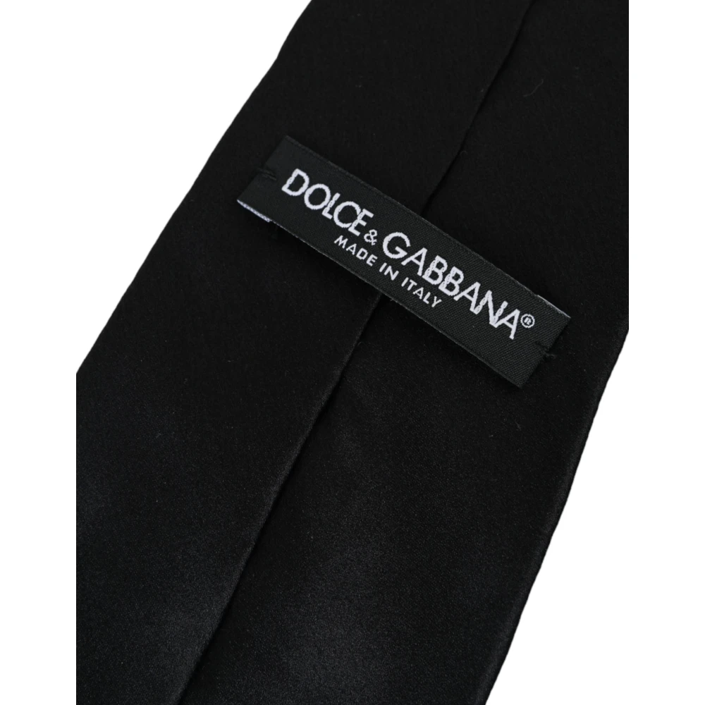 Dolce & Gabbana Zwarte Zijden Stropdas met Gezichtsmasker Black Heren