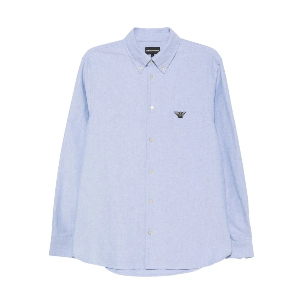 Emporio Armani Cotton Shirt - Male - Casual Shirts - Blue - 3XL - Shirts