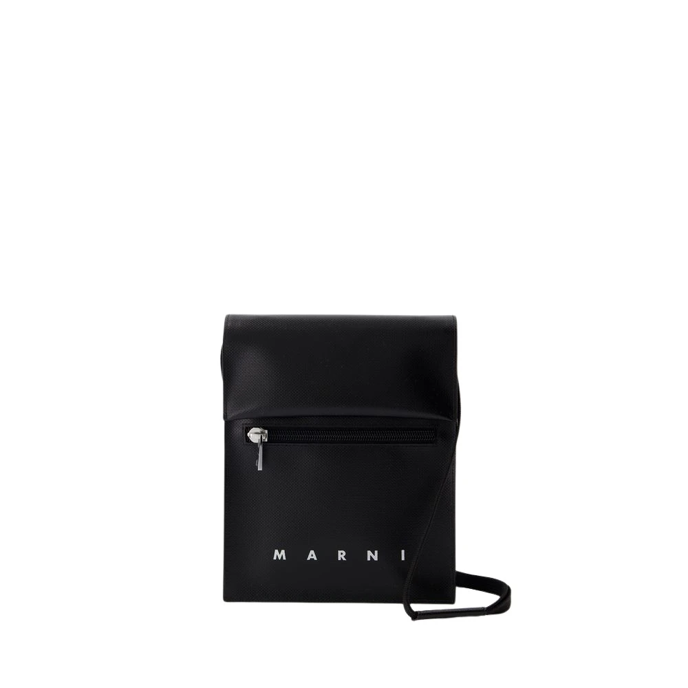 Marni Uomo Nero - Borsa A Tracolla Nera In Materiale Sintetico - Bags - One Size