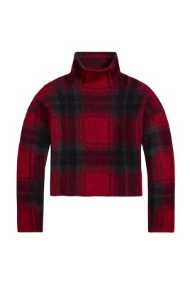 checkered-turtleneck-sweater