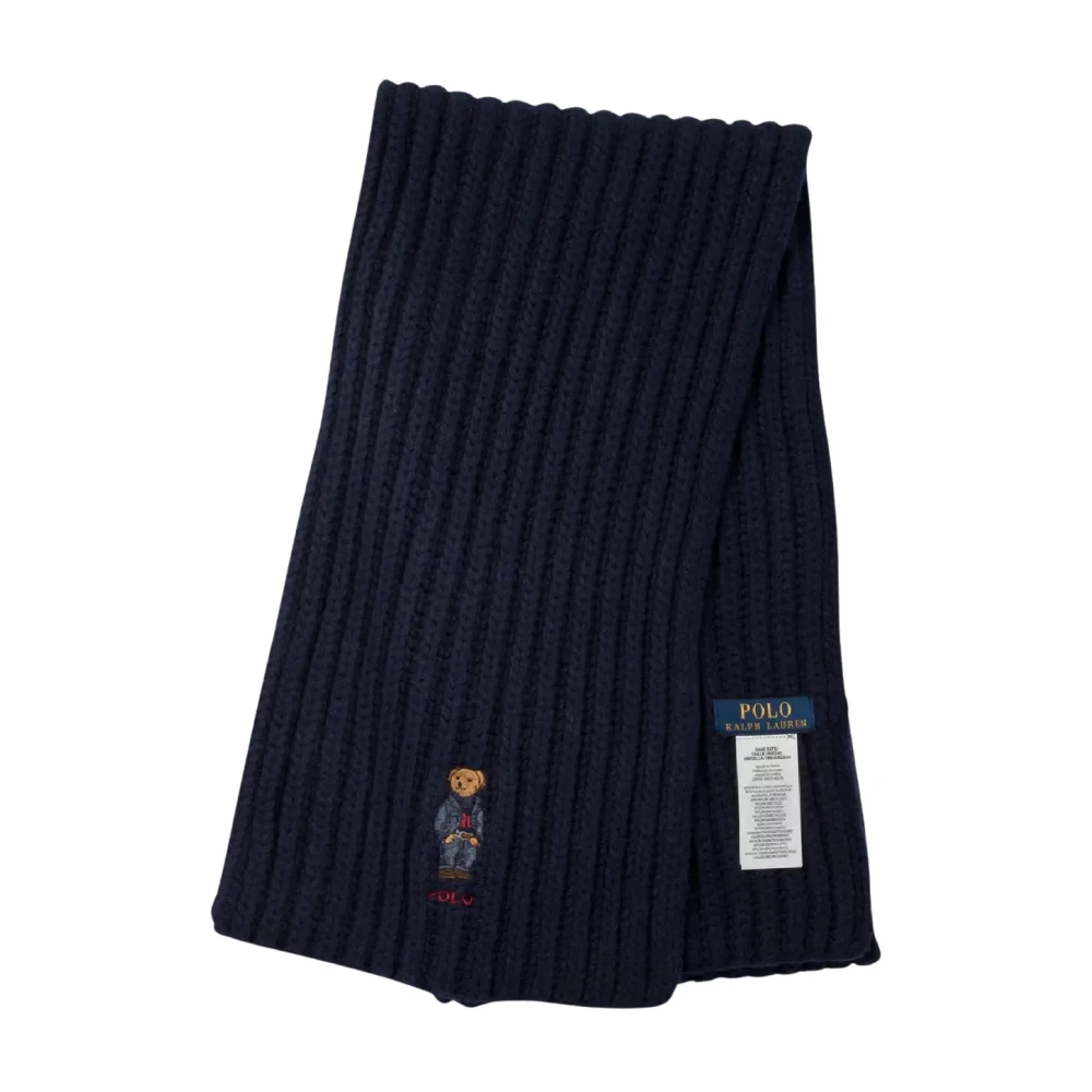 Ralph Lauren Navy sjaal met beer Blue Dames