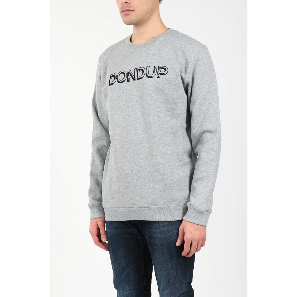Dondup Katoenen sweatshirt met flocklogo Gray Heren