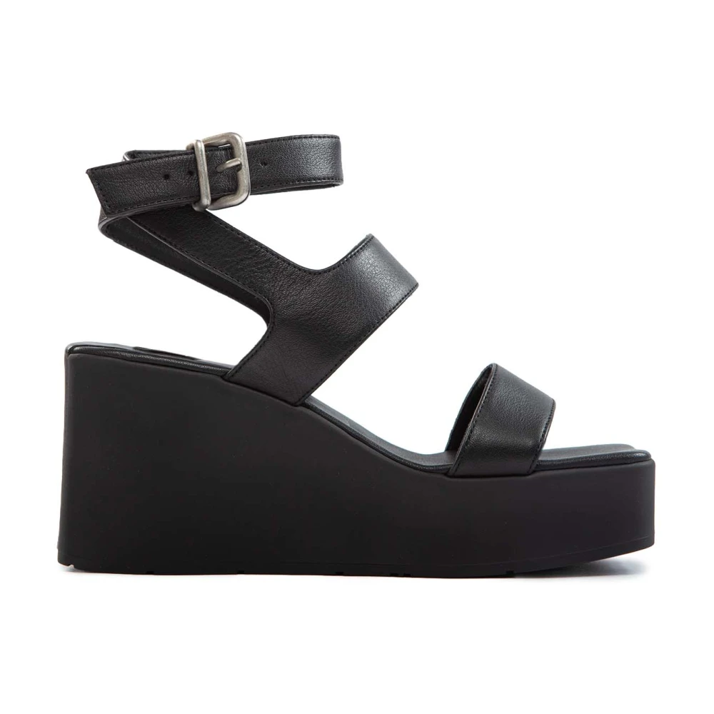 Vic Matié Donna Nero - K10 Block Wedge Sandal - Shoes - 40 Eu