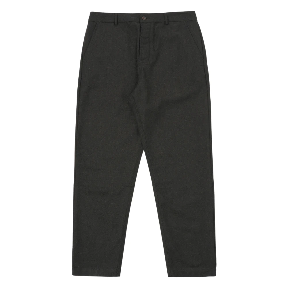 Universal Works Militaire Chino in Olijf Tweed Gray Heren