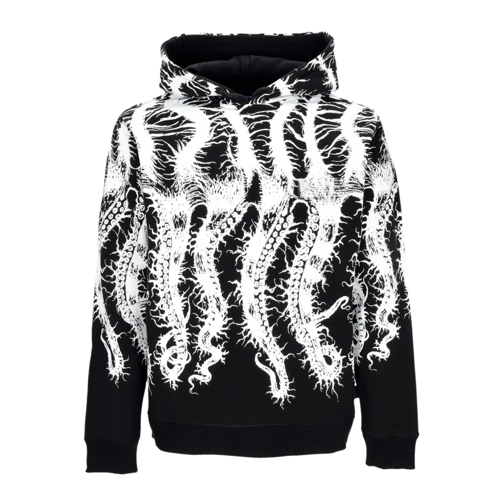Octopus Zwarte hoodie met tentakelborduursel Black Heren