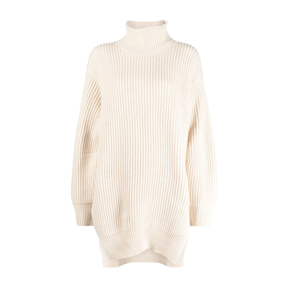 Jil Sander Women's Beige Elegant Wool Turtleneck Jumper - Turtlenecks - 2XS - Knitwear