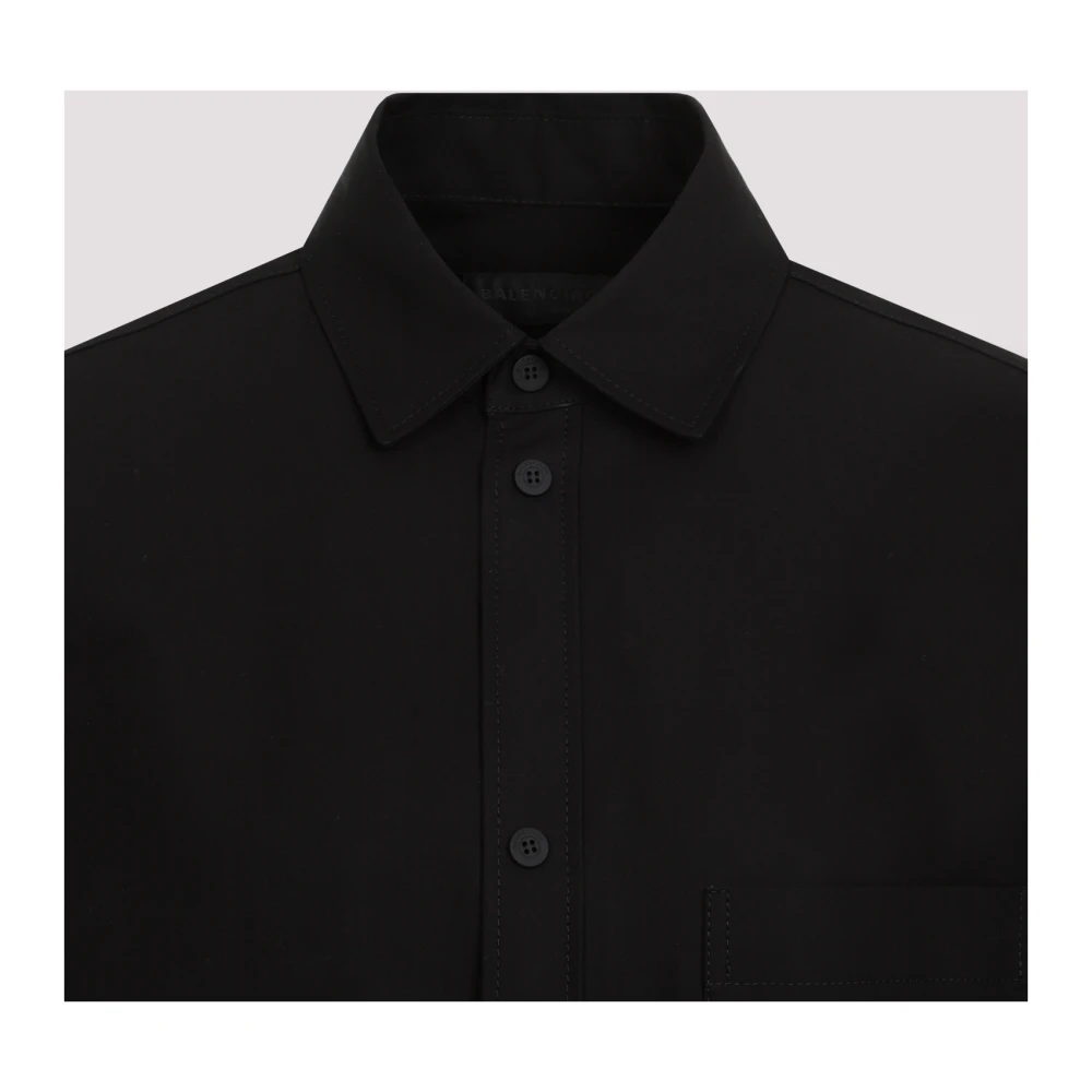 Balenciaga Zwarte Katoenen Overhemd Elegante Stijl Black Dames