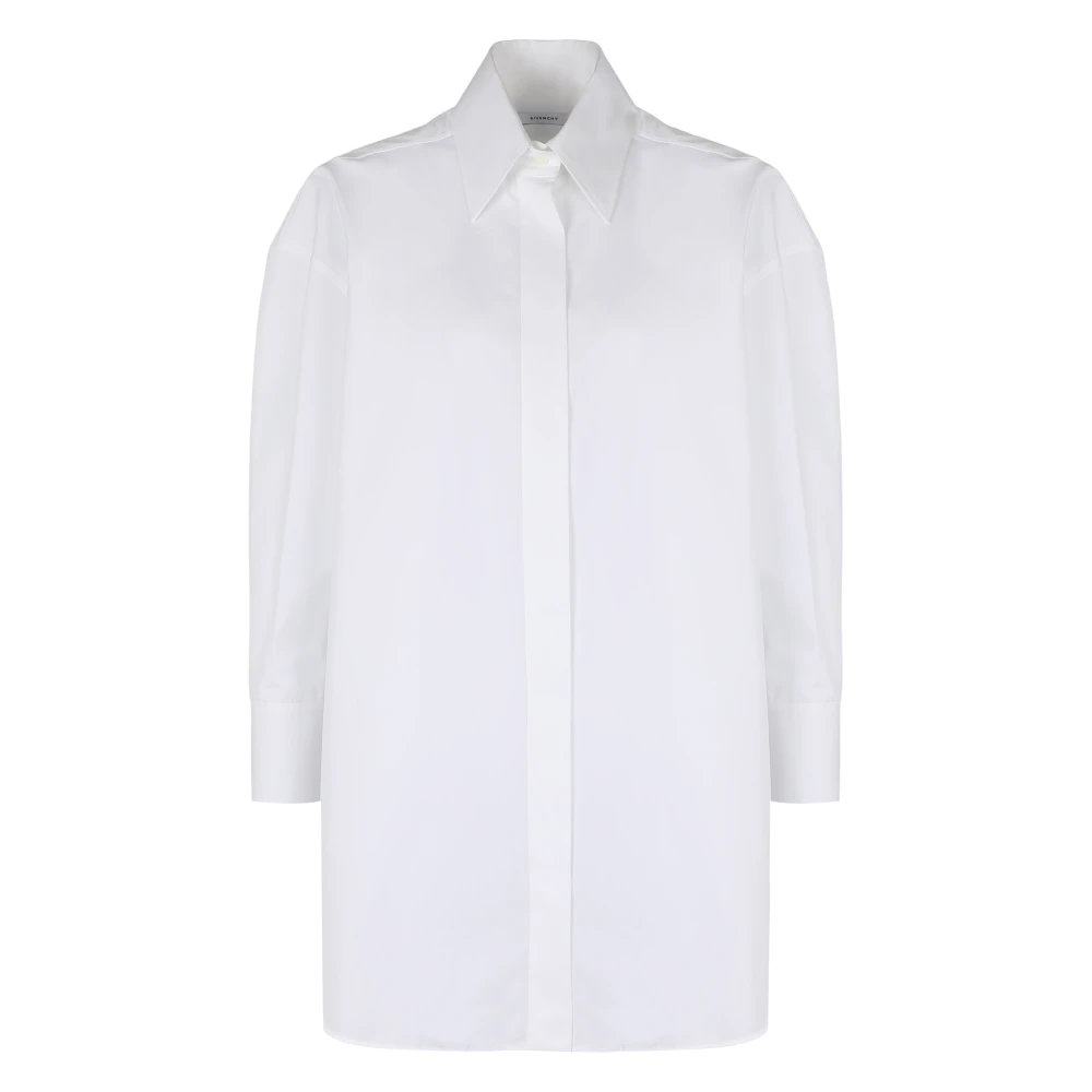 Givenchy Women's White Asymmetric Shirt In Poplin - Shirts - Xs - Blouses & Shirts