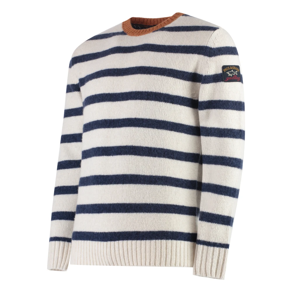 PAUL & SHARK Geribbelde Wolmix Trui Beige Heren