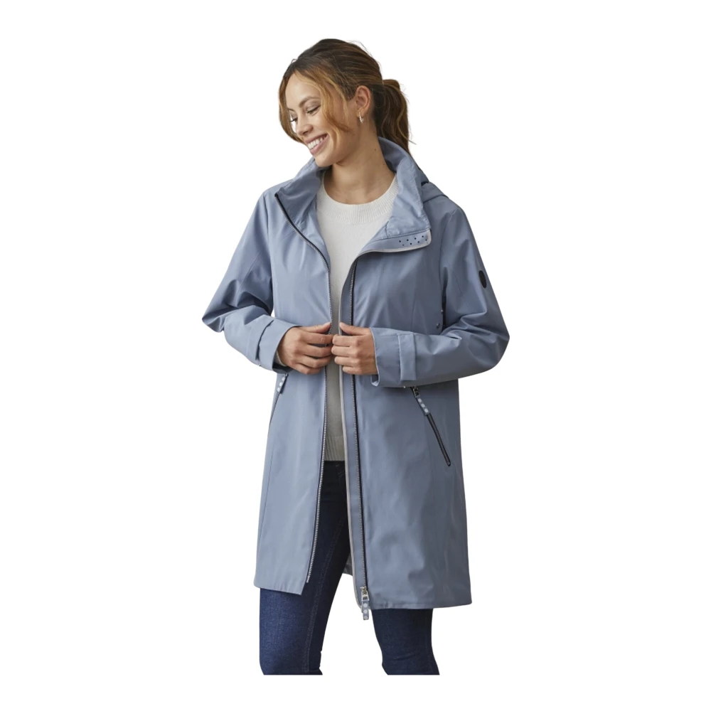 Junge Comfort Fit Ocean Blue Lange Jas Blue Dames