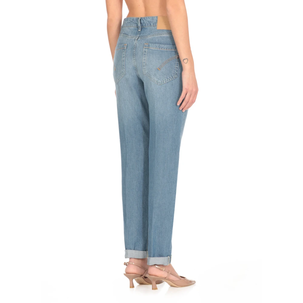 Dondup Blauwe Katoenen Jeans met Juweelknopen Blue Dames