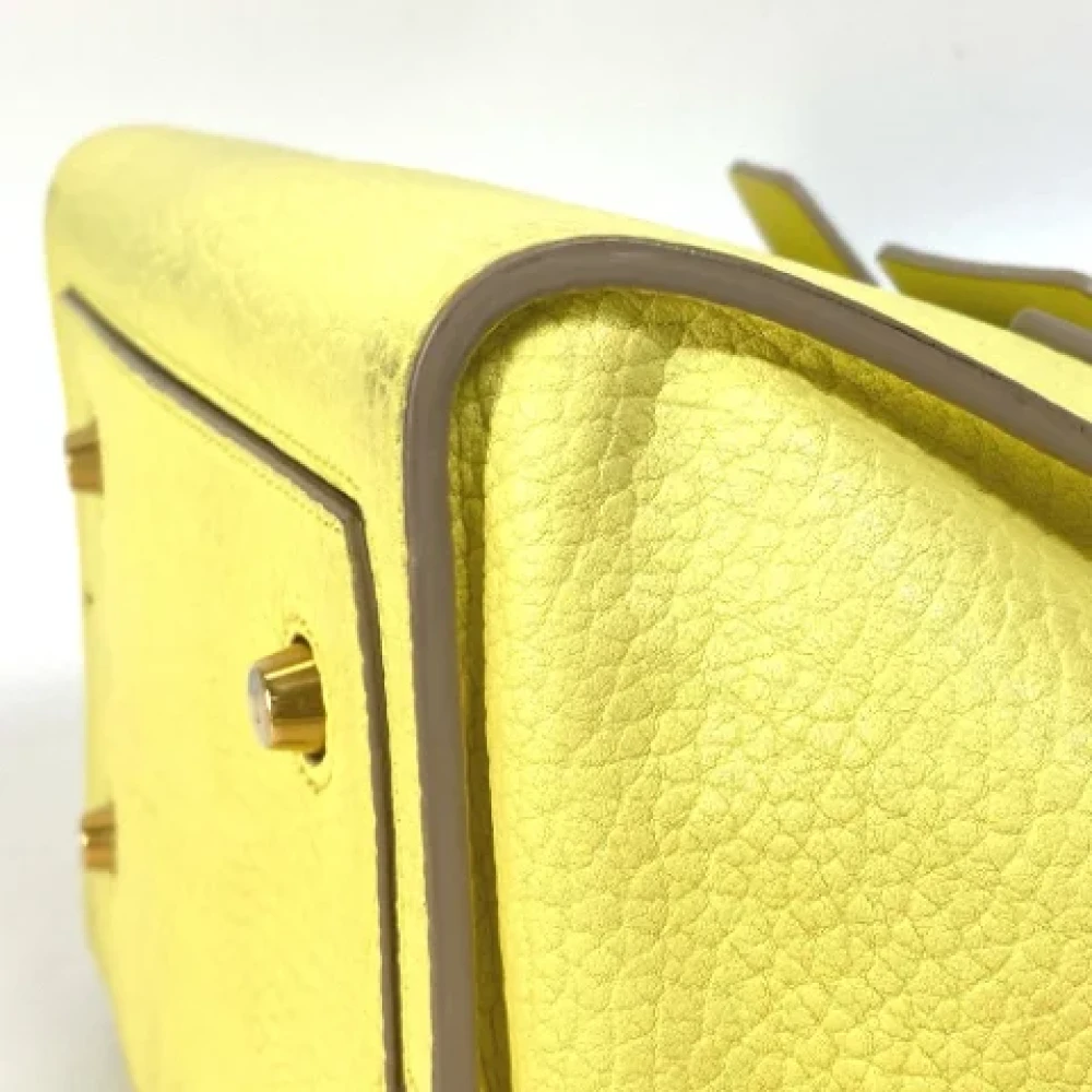 Celine Vintage Pre-owned Leather shoulder-bags Yellow Dames